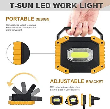چراغ کار قابل شارژ T-SUN یک راهکار روشنایی کپی