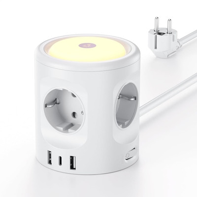 پاور استریپ ۴ خانه با ۳ پورت USB و چراغ LED
