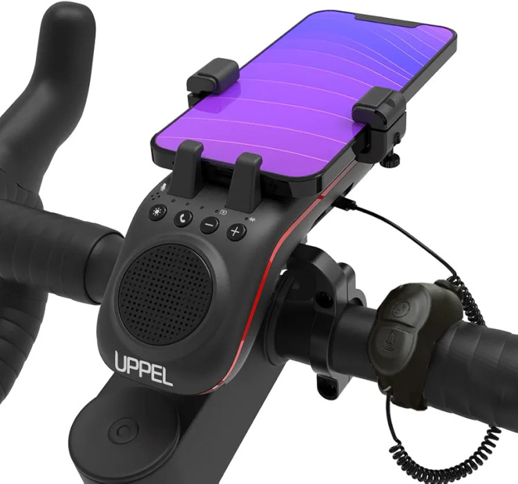 اسپیکر بلوتوثی دوچرخه UPPEL 10-in-1 با هولدر موبایل و چراغ LED