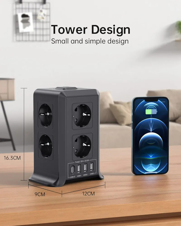 power strip tower with USB