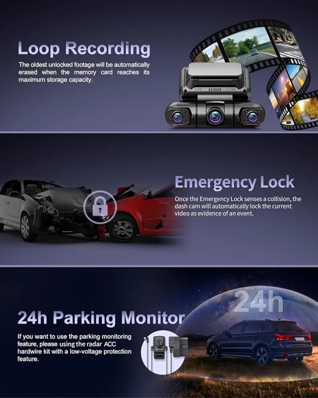 دوربین ثبت وقایع خودرو Rhorawill R6 RGW Dashcam