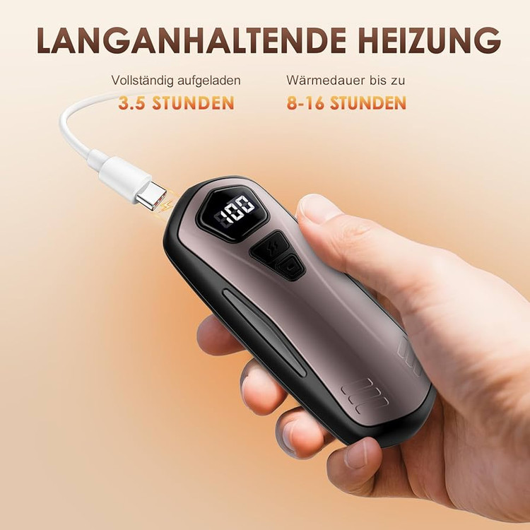 دست گرمکن برقی شارژی 2 عددی 3000mAh
