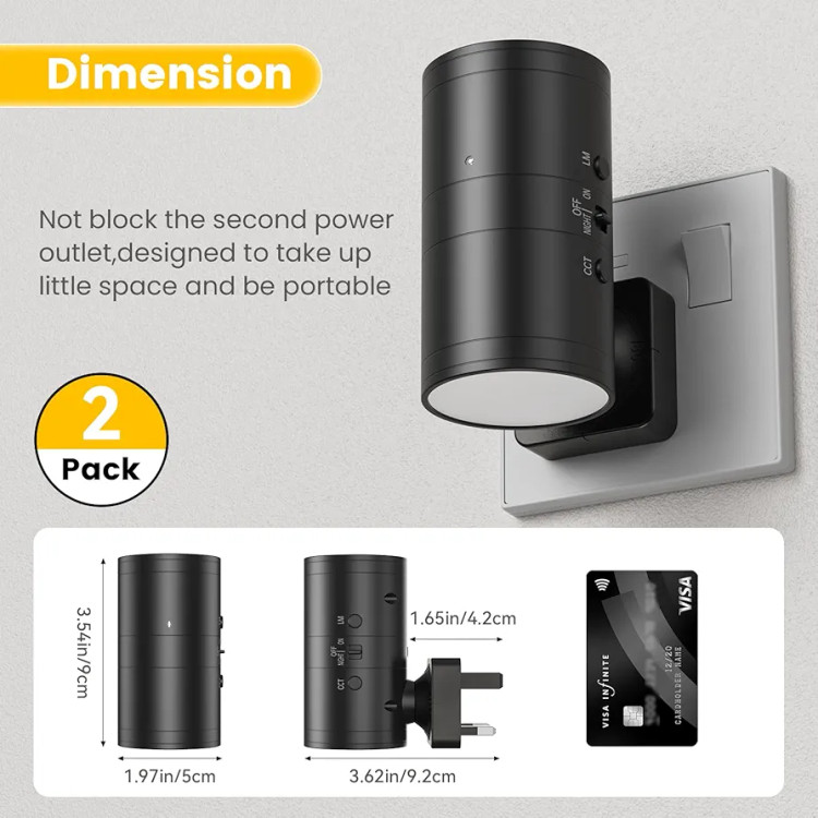 چراغ خواب هوشمند سنسوردار Fibrdoo Adjustable Brightness Night Light