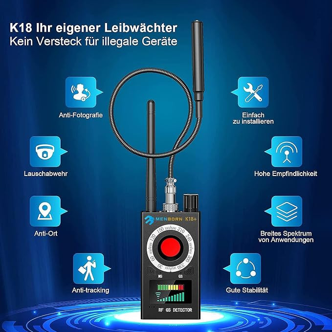 دستگاه شنود یاب و دوربین مخفی یاب Menborn K18